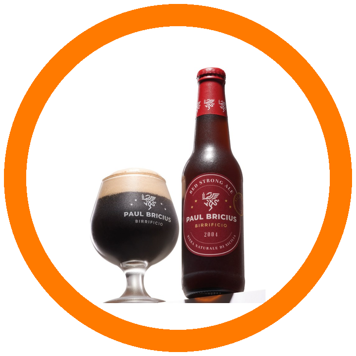Bottiglia e calice della birra Paul Bricius Red Strong Ale